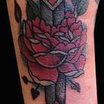 Tattoos - Traditional Dagger and Rose - 117784
